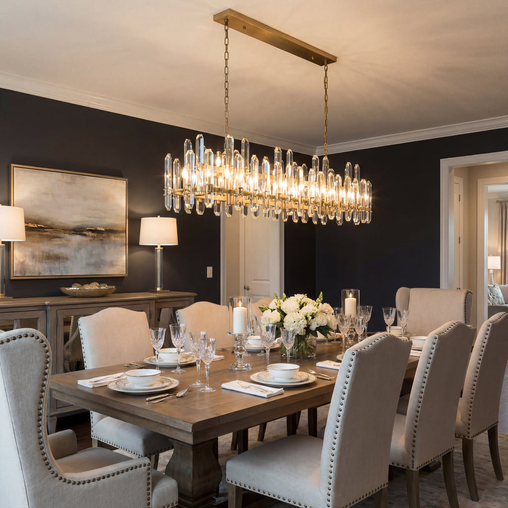 72 Inch Linear Candle Crystal Chandelier - Bonnington