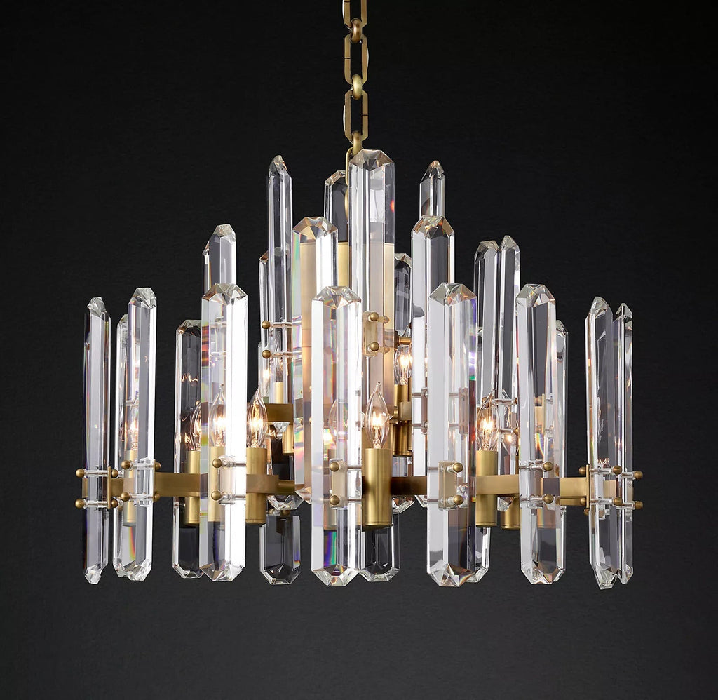 24 Inch Round Candle Crystal Chandelier - Bonnington