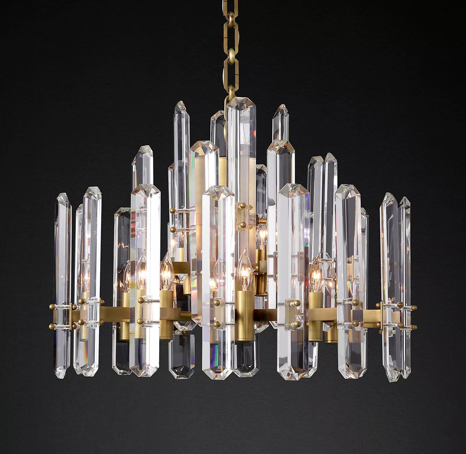 24 Inch Candle Round Crystal Chandelier - Bonnington