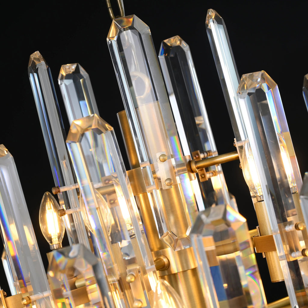 24 Inch Crystal Prism Candle Round Chandelier - Bonnington