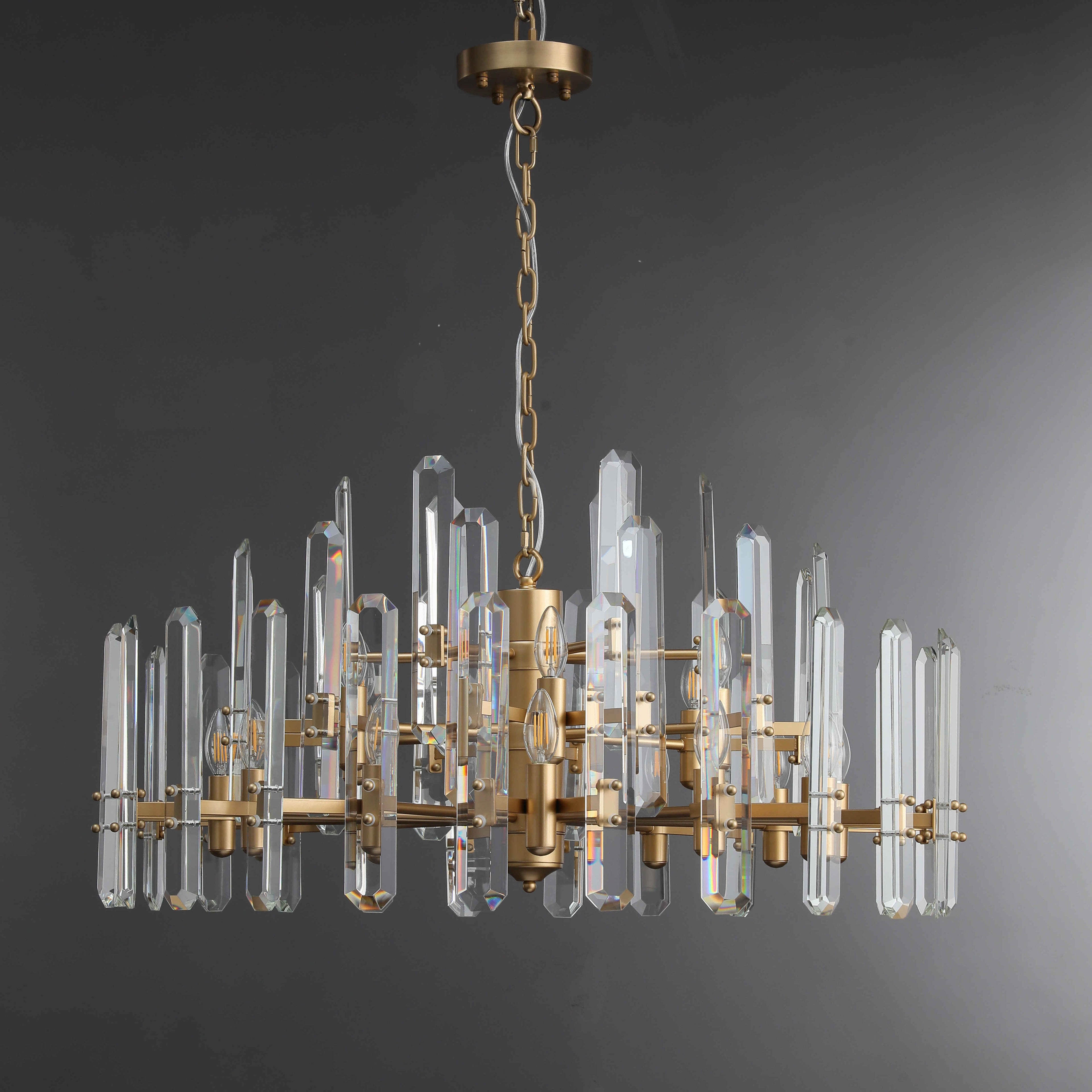 36 Inch Candle Round Crystal Chandelier - Bonnington