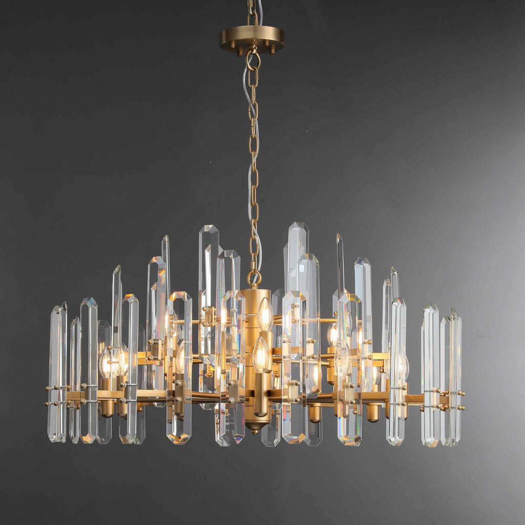 36 Inch Round Candle Crystal Chandelier - Bonnington
