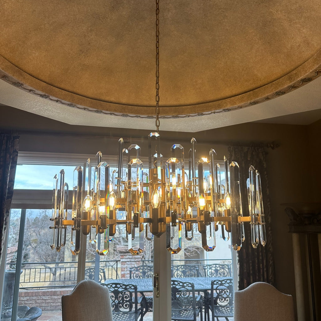 36 Inch Round Candle Crystal Chandelier - Bonnington