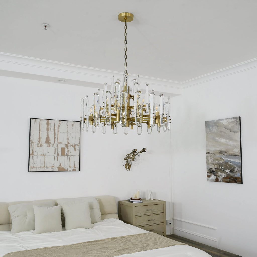 36 Inch Round Candle Crystal Chandelier - Bonnington