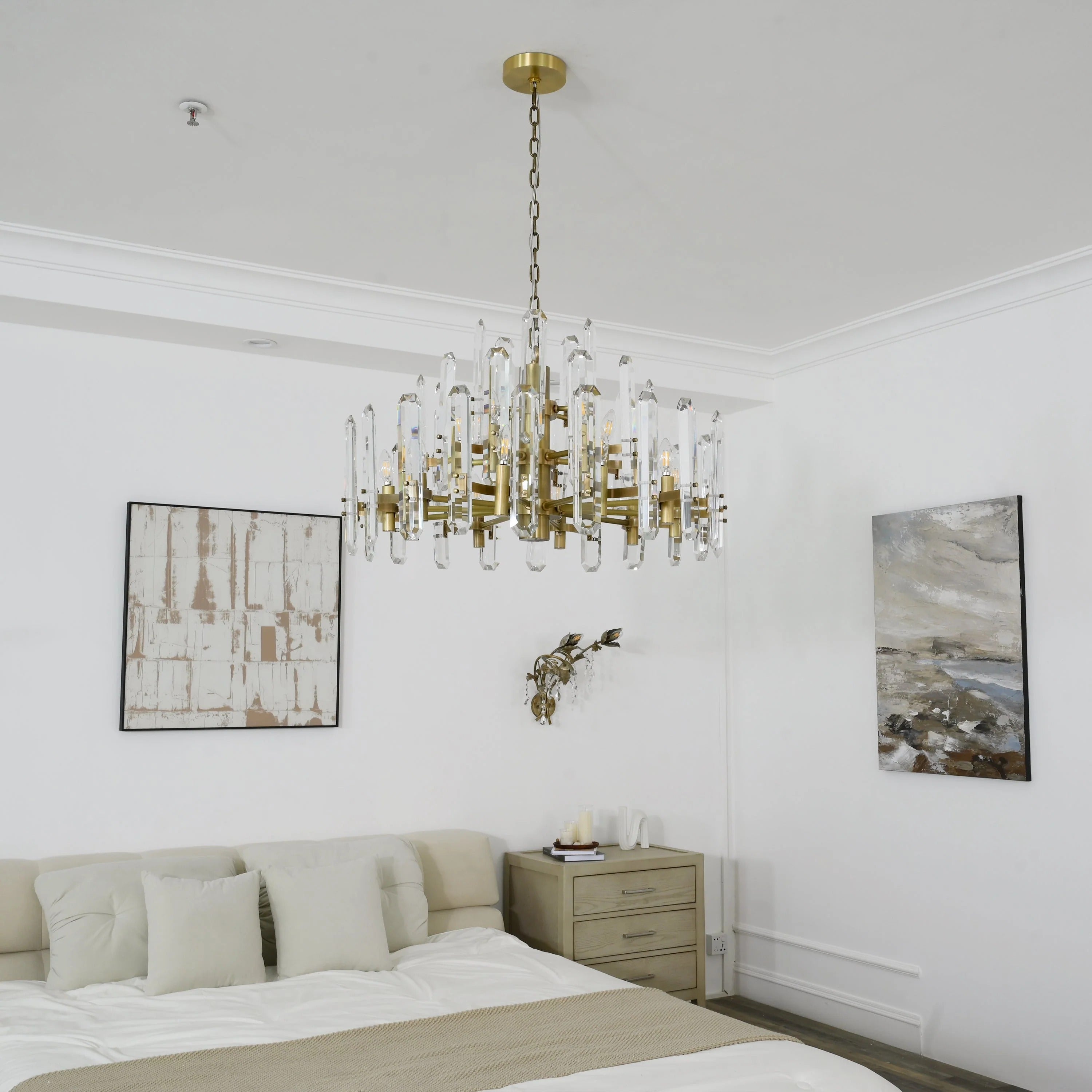 36 Inch Round Candle Crystal Chandelier - Bonnington