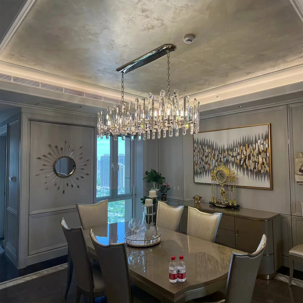 54 Inch Linear Candle Crystal Chandelier - Bonnington