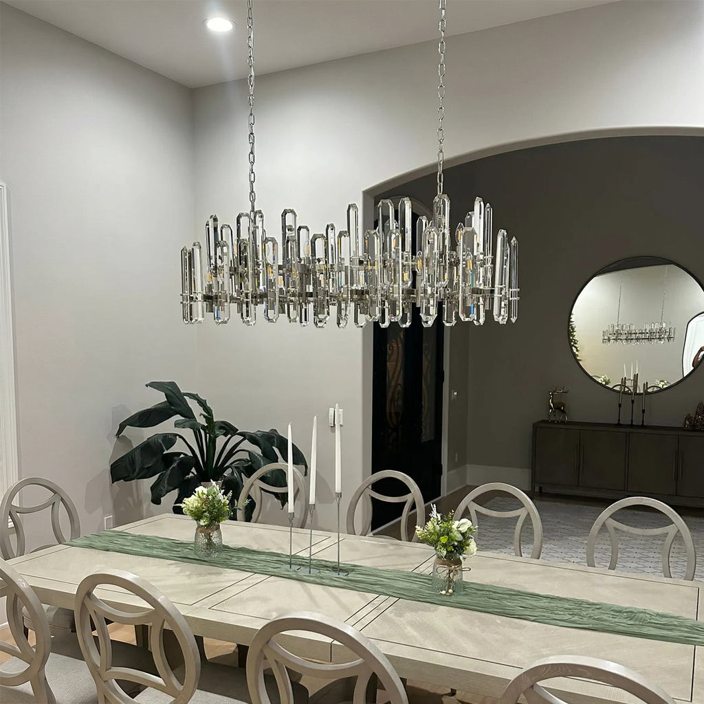 54 Inch Linear Candle Crystal Chandelier - Bonnington