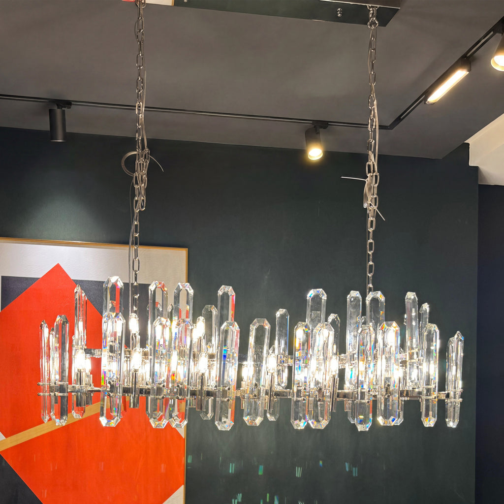 54 Inch Linear Candle Crystal Chandelier - Bonnington