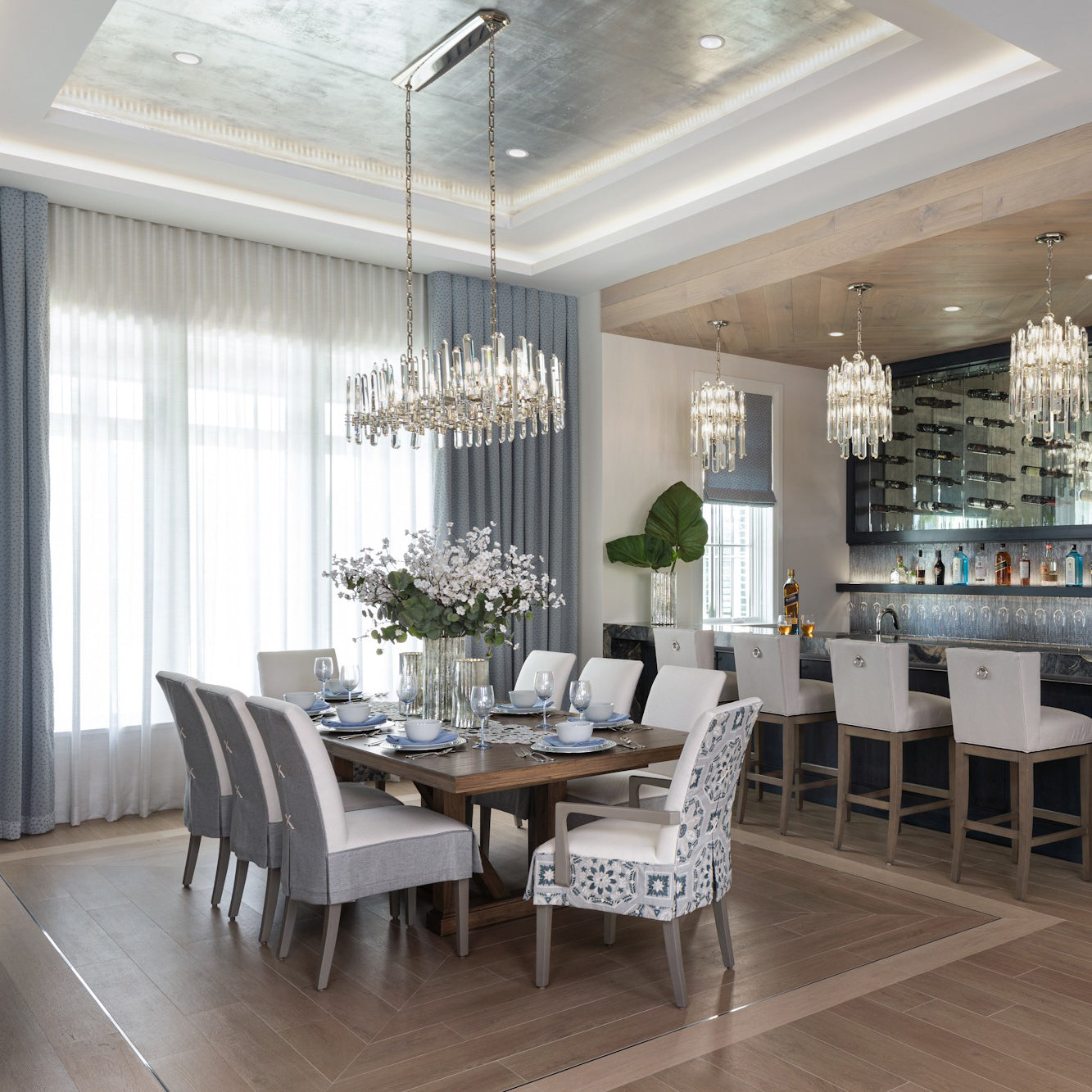 54 Inch Linear Candle Crystal Chandelier - Bonnington