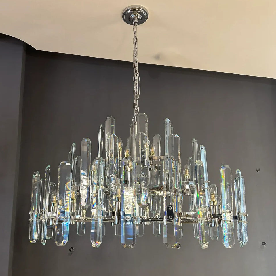 36 Inch Round Candle Crystal Chandelier - Bonnington