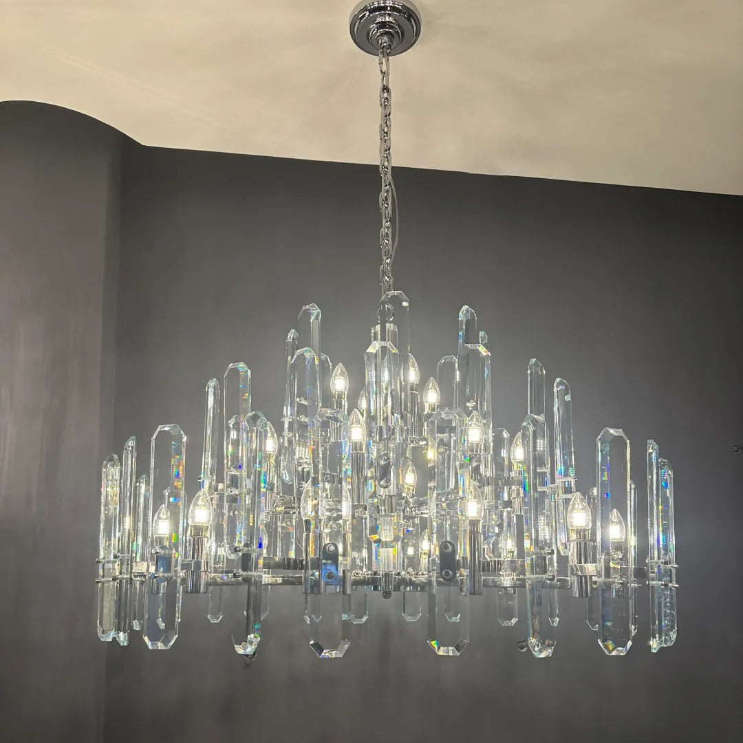 36 Inch Candle Round Crystal Chandelier - Bonnington