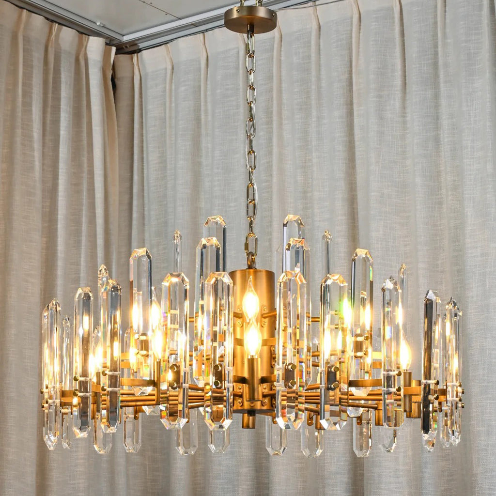 36 Inch Round Candle Crystal Chandelier - Bonnington