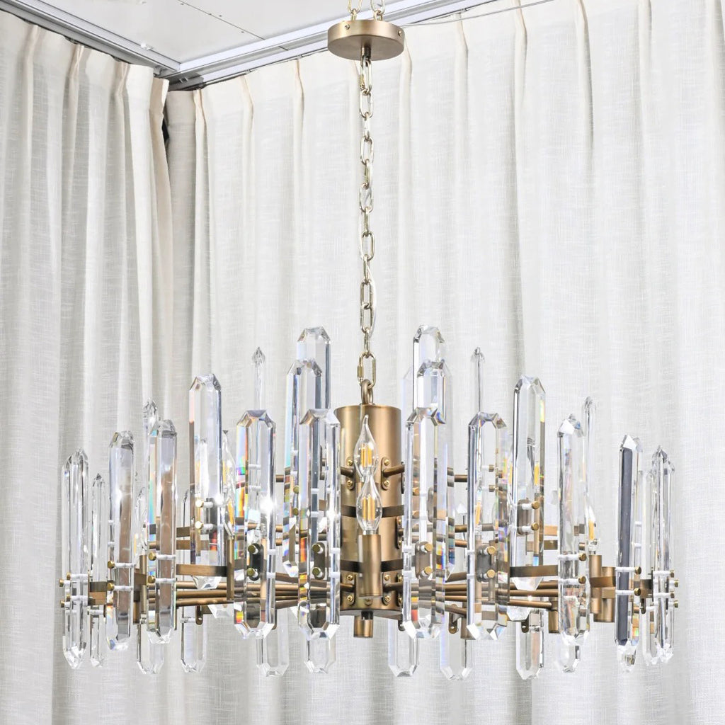 36 Inch Round Candle Crystal Chandelier - Bonnington