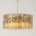 36 Inch Amber Textured Glass Round Chandelier - Lattice