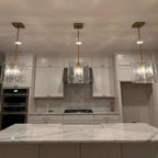 13 Inch Clear Textured Glass Pendant Light - Lattice