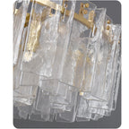 36 Inch Clear Hammered Glass Round Chandelier - Lattice