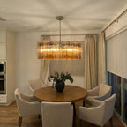 48 Inch Amber Textured Glass Round Chandelier - Lattice