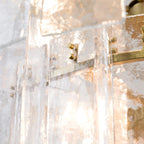 46 Inch Clear Hammered Glass Tiered Chandelier - Lattice