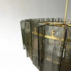 36 Inch Smoked Textured Glass Tiered Chandelier - Lattice