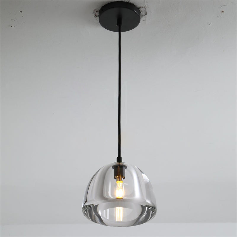 7 Inch Dome Crystal Pendant Light - Hemisphere