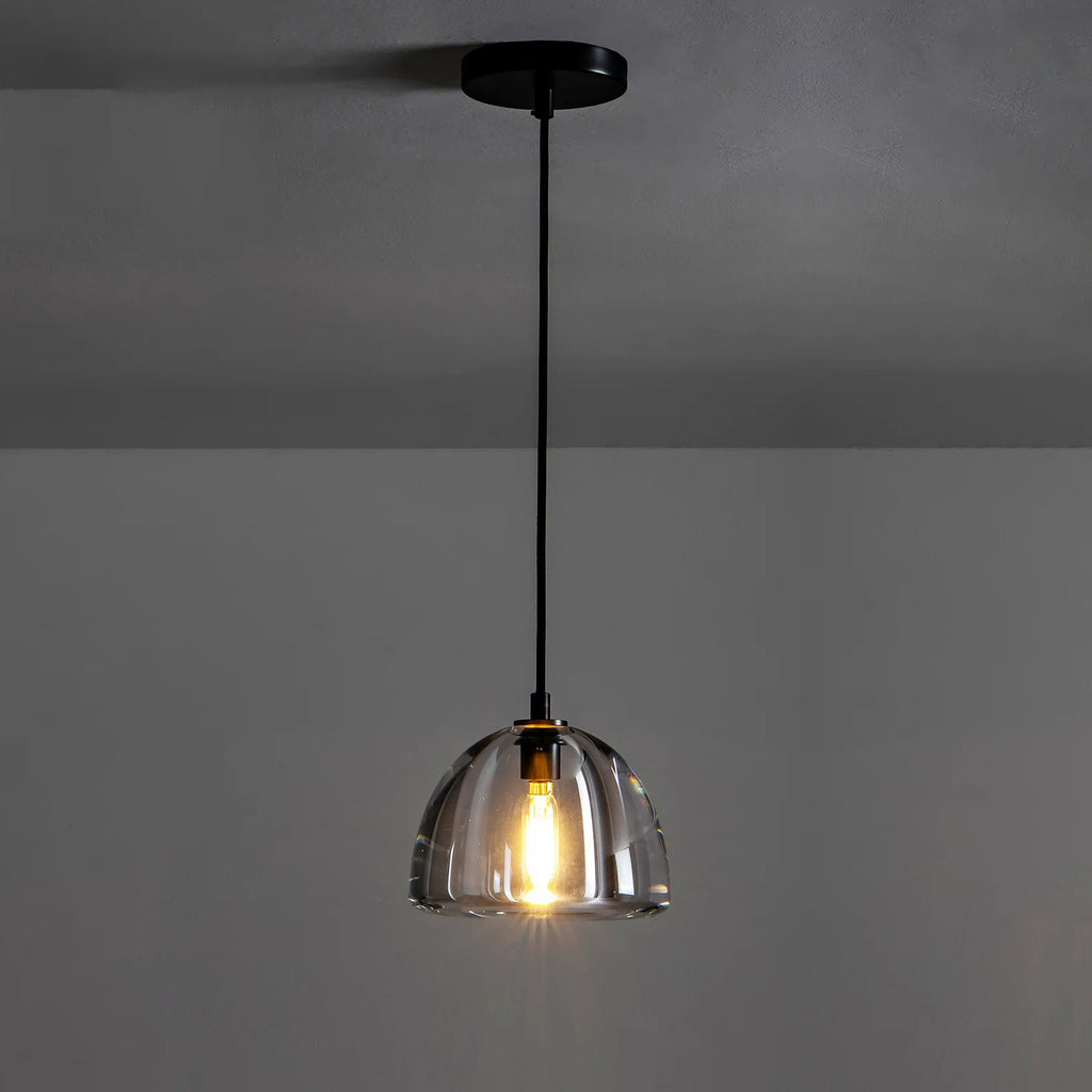 7 Inch Dome Crystal Pendant Light - Hemisphere