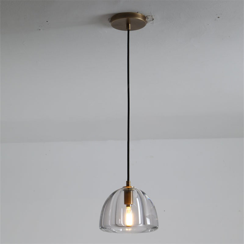 7 Inch Dome Crystal Pendant Light - Hemisphere