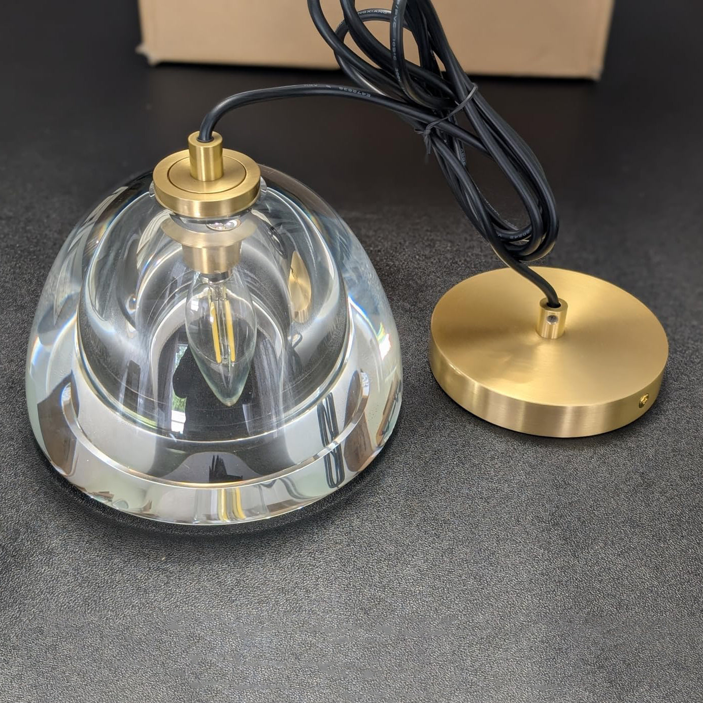 7 Inch Dome Crystal Pendant Light - Hemisphere
