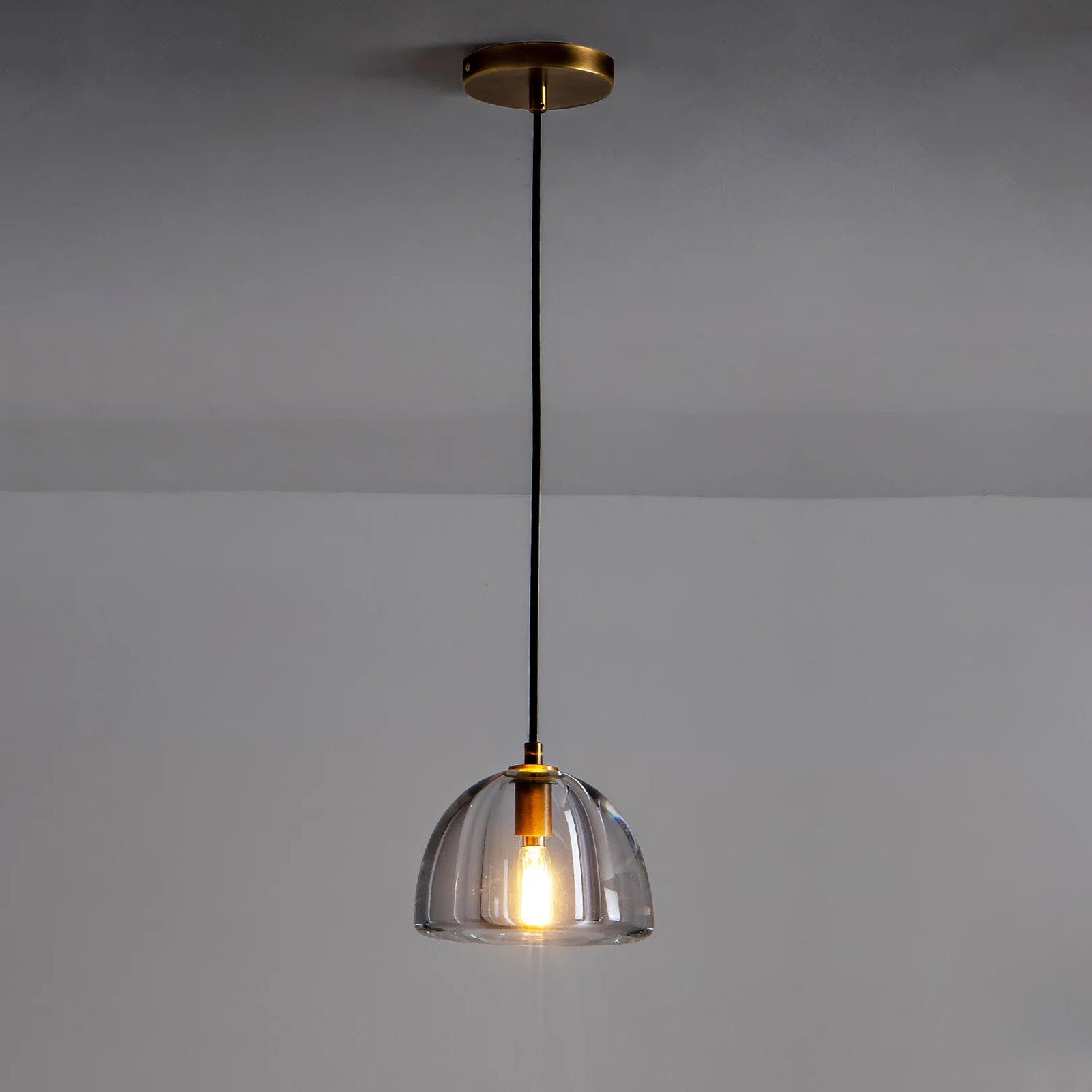 7 Inch Dome Crystal Pendant Light - Hemisphere