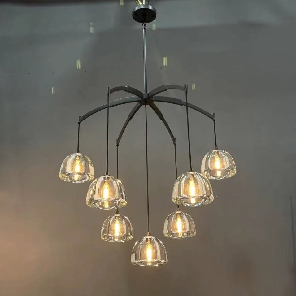 36 Inch Dome Crystal Pendant Chandelier - Hemisphere