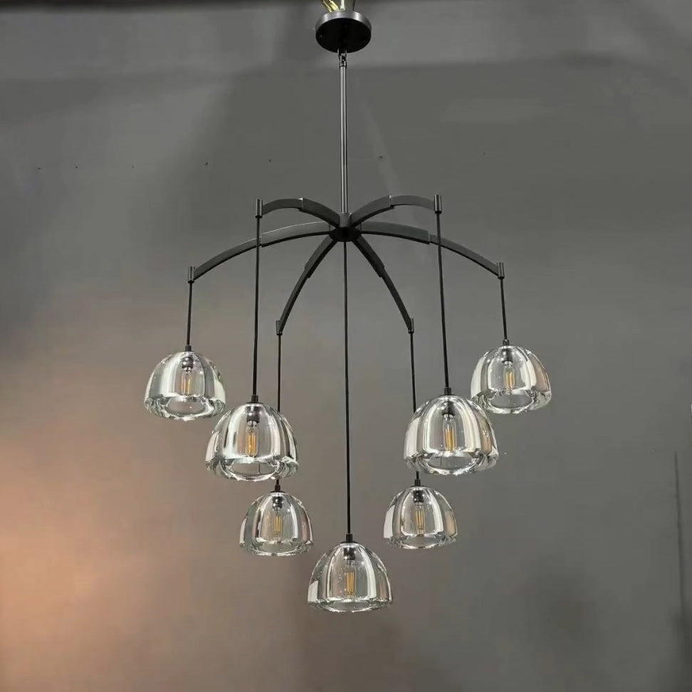 36 Inch Dome Crystal Pendant Chandelier - Hemisphere