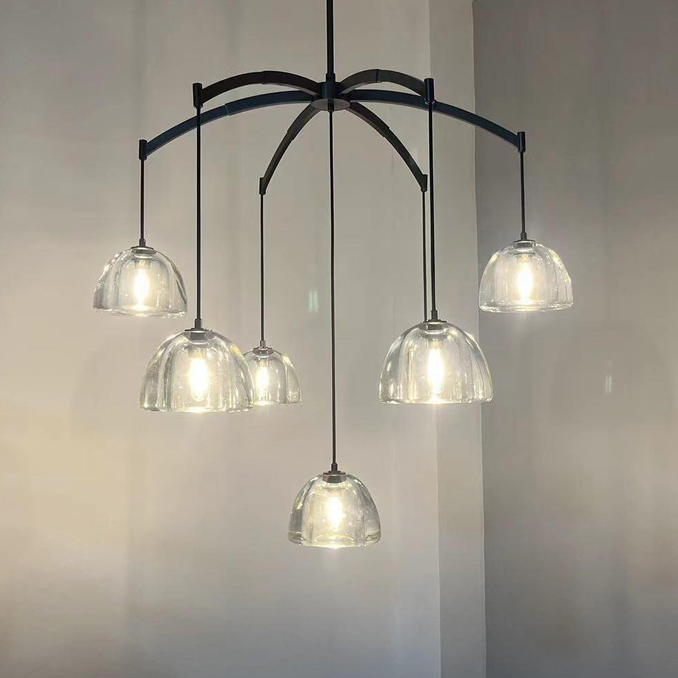 36 Inch Dome Crystal Pendant Chandelier - Hemisphere