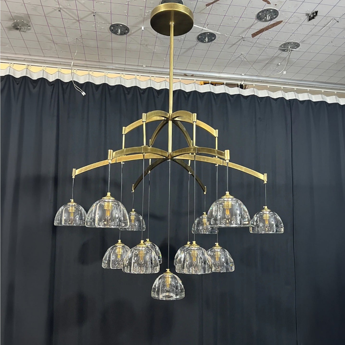 48 Inch Dome Crystal Pendant Chandelier - Hemisphere
