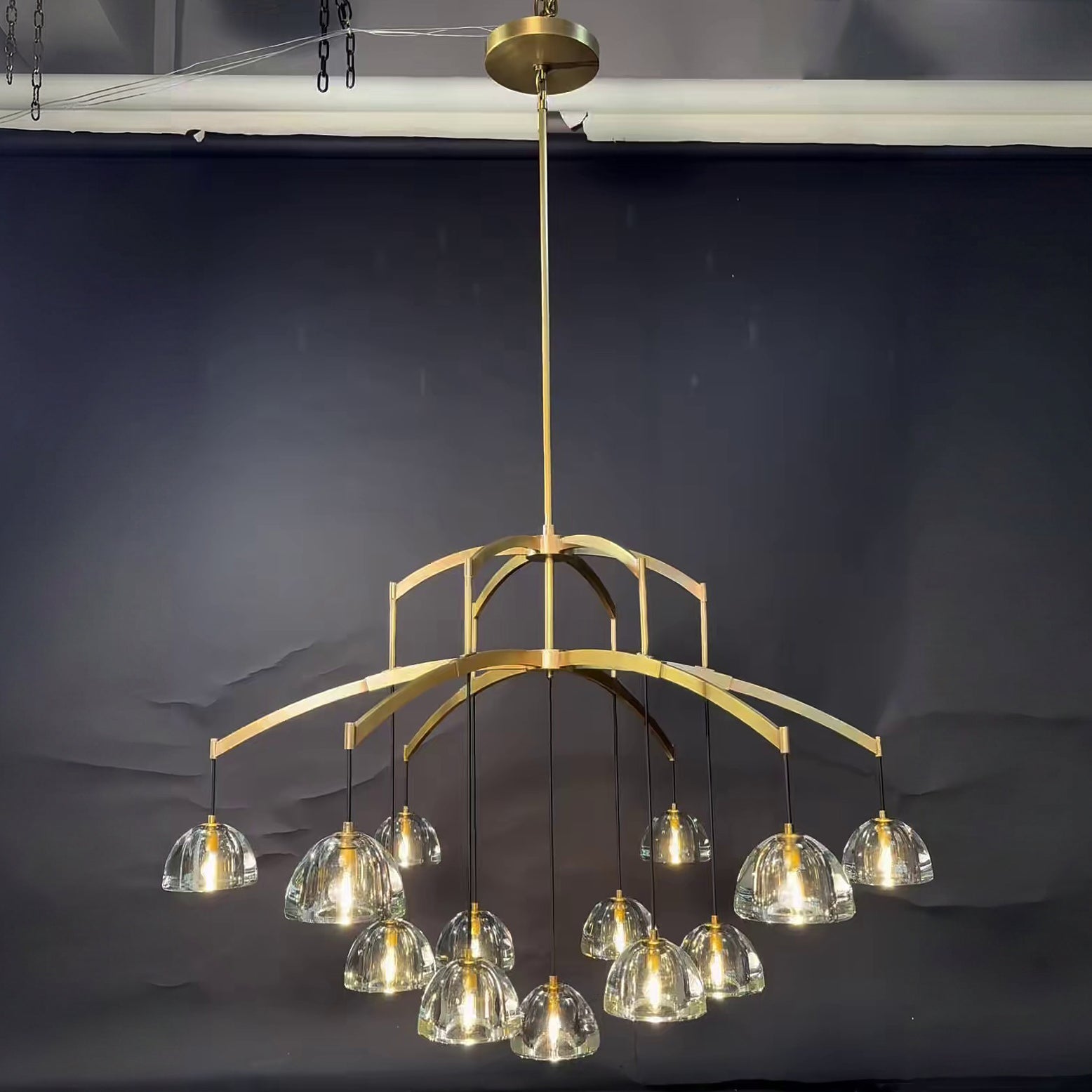 60 Inch Dome Crystal Pendant Chandelier - Hemisphere