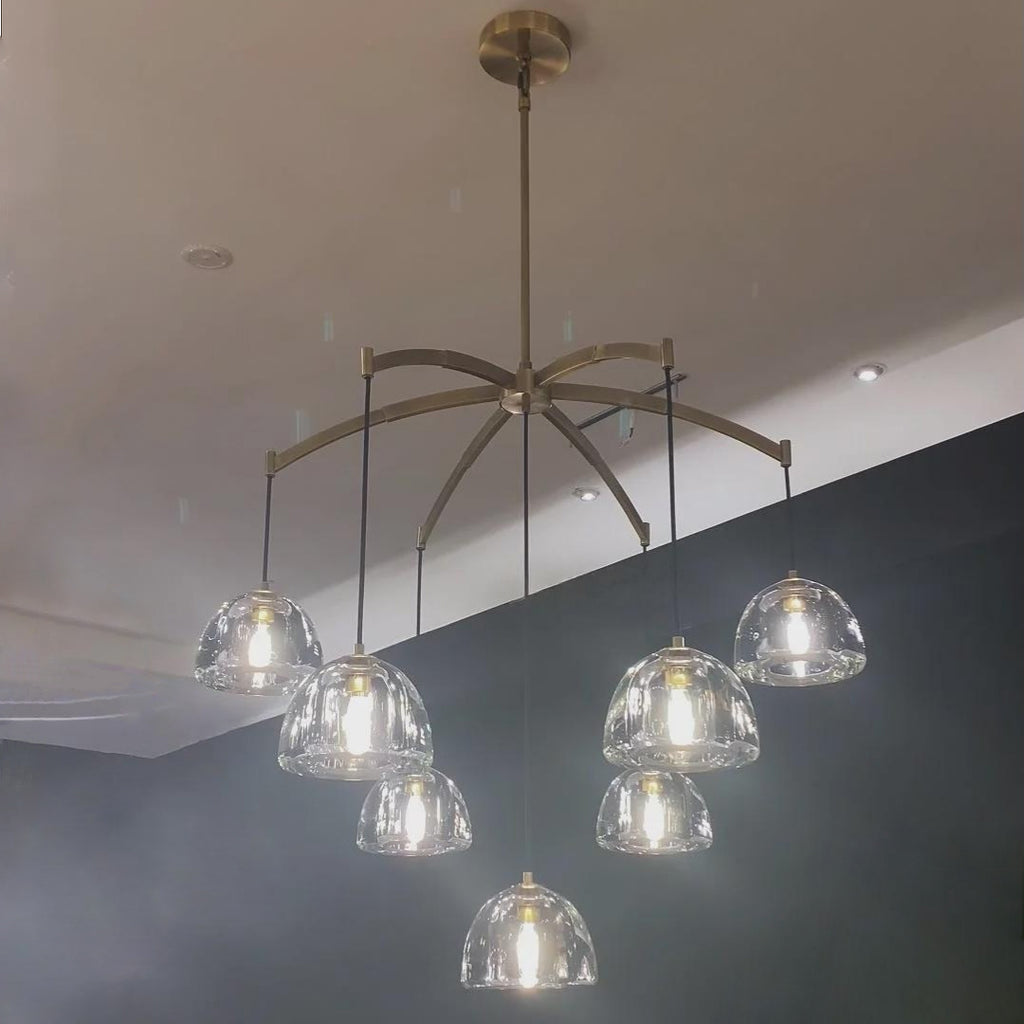 36 Inch Dome Crystal Pendant Chandelier - Hemisphere
