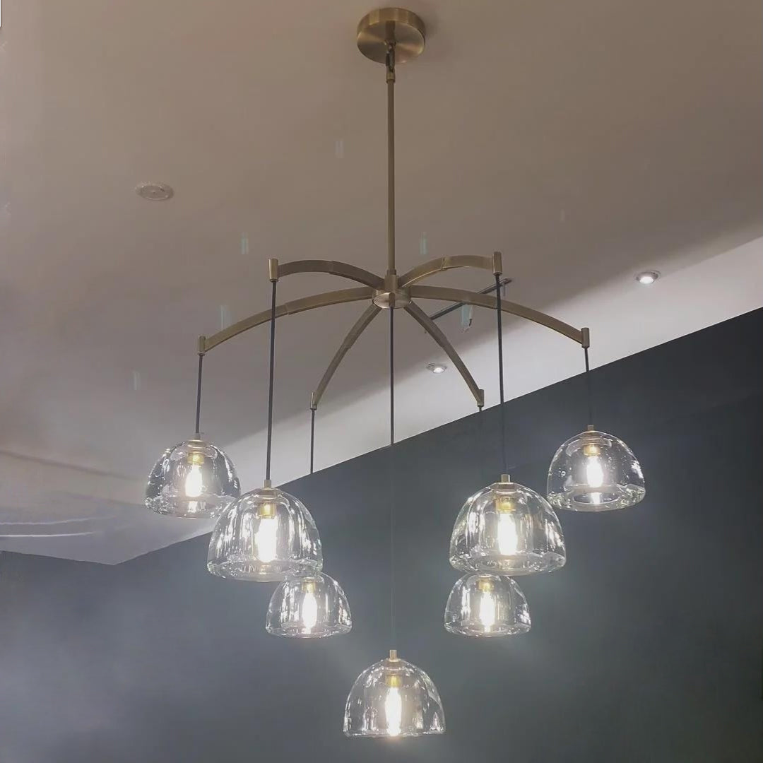 36 Inch Dome Crystal Pendant Chandelier - Hemisphere