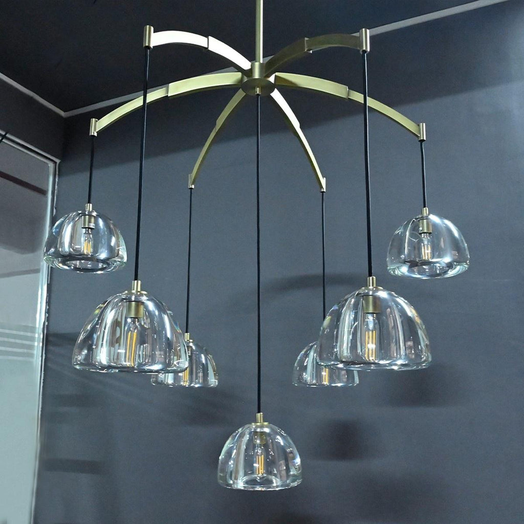 36 Inch Dome Crystal Pendant Chandelier - Hemisphere