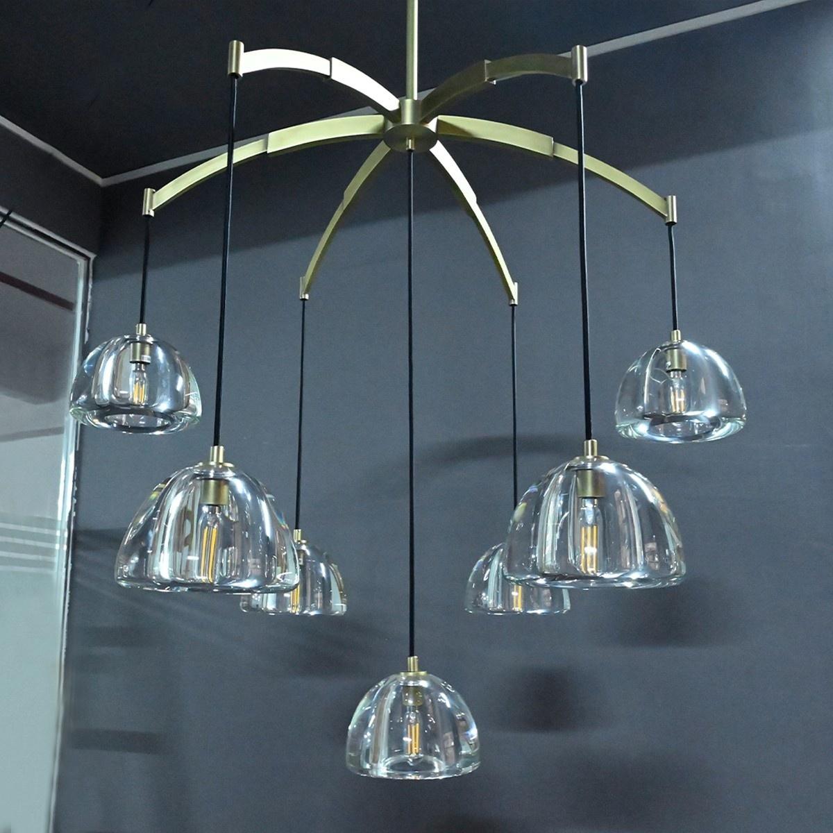 36 Inch Dome Crystal Pendant Chandelier - Hemisphere