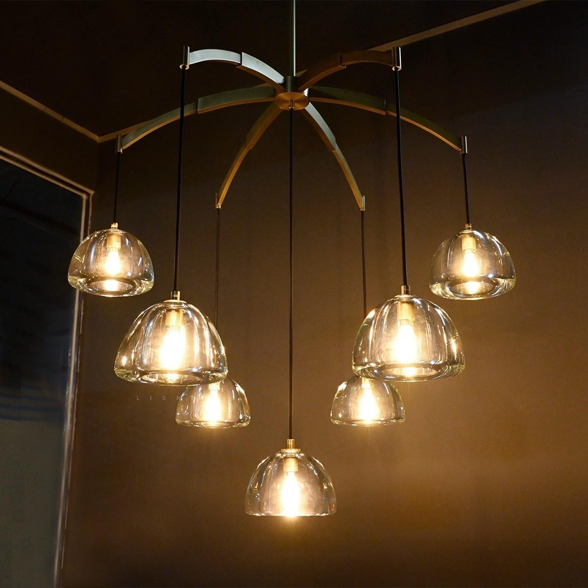 36 Inch Dome Crystal Pendant Chandelier - Hemisphere