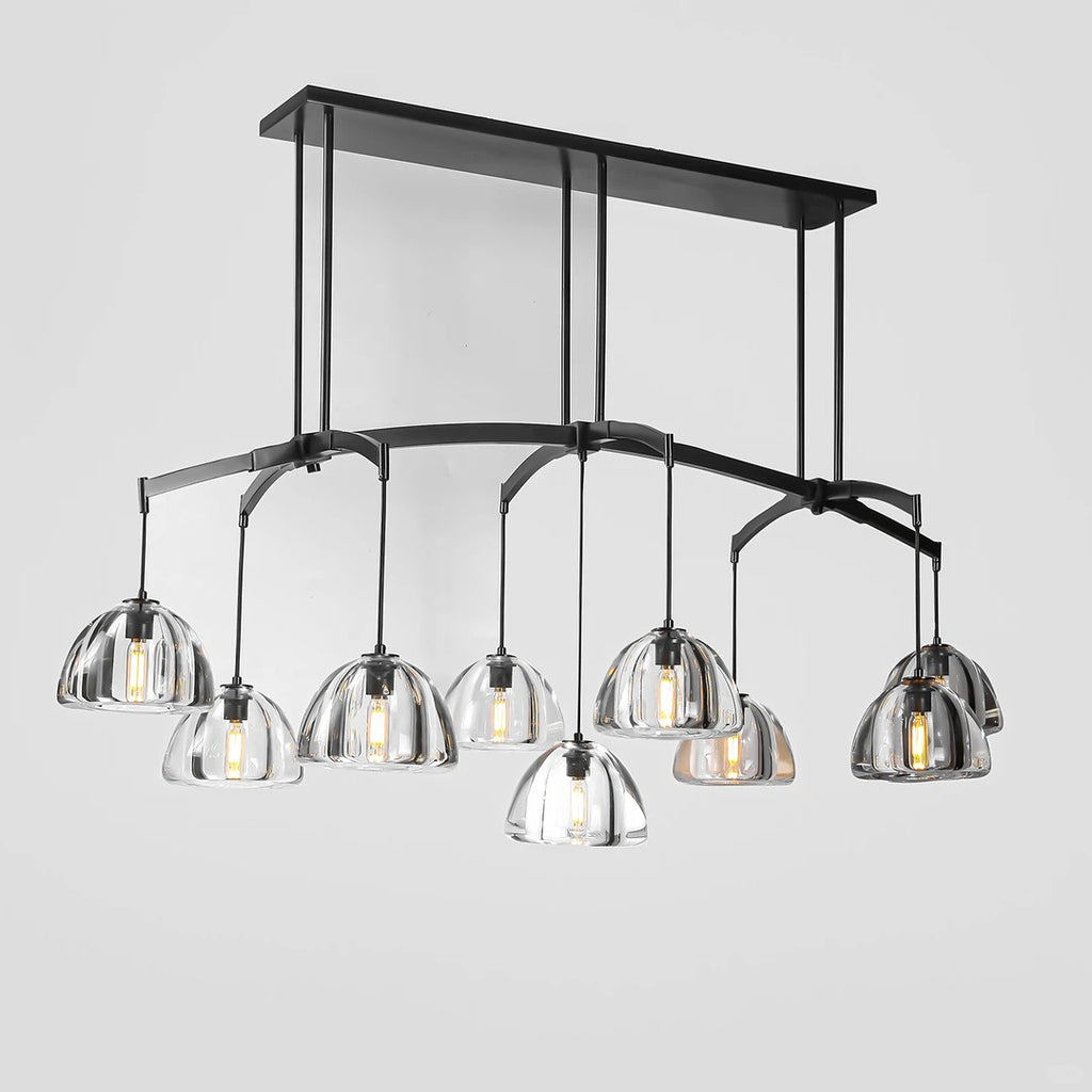 137 cm Crystal Dome Cascading Linear Chandelier - Hemisphere