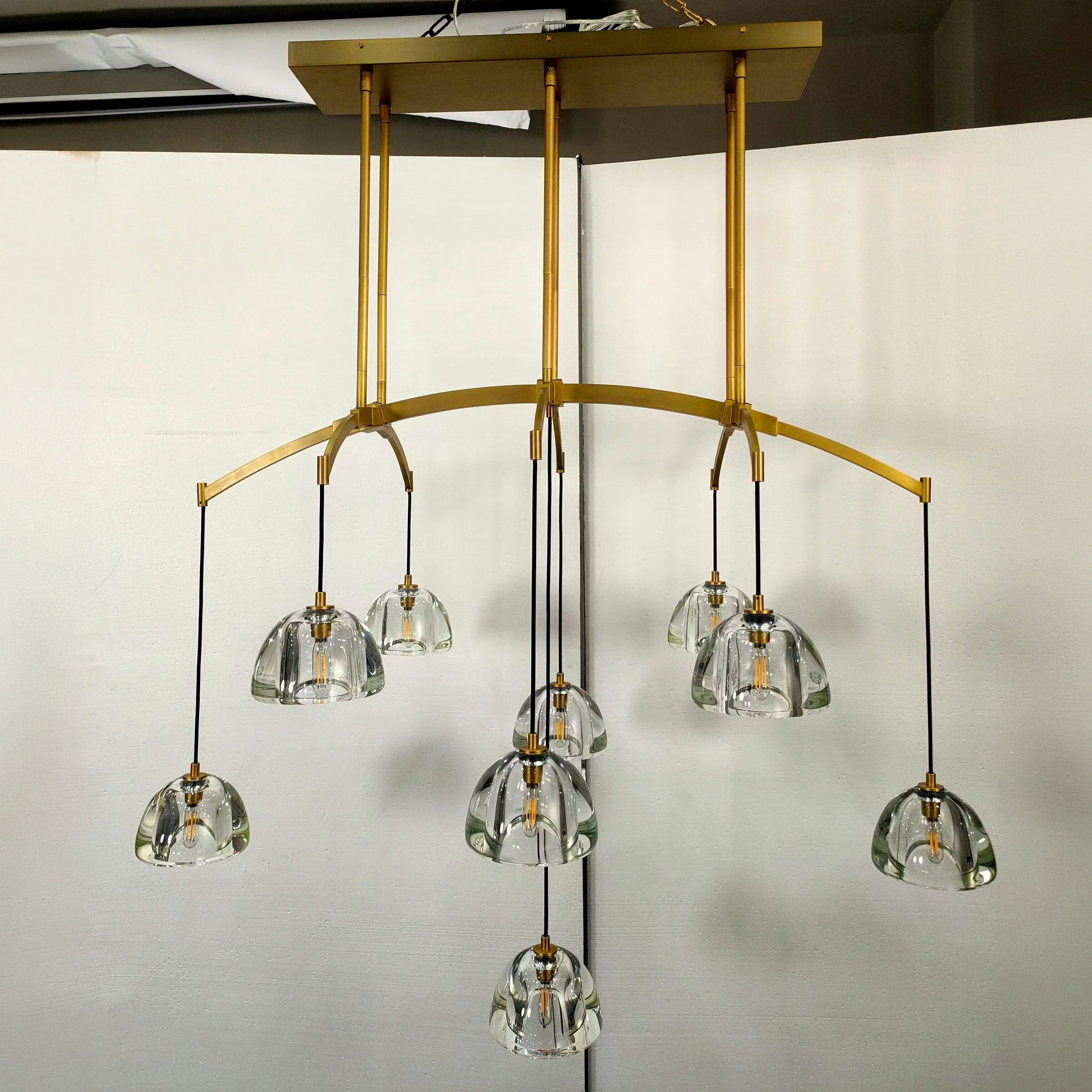 54 Inch Dome Crystal Linear Chandelier - Hemisphere