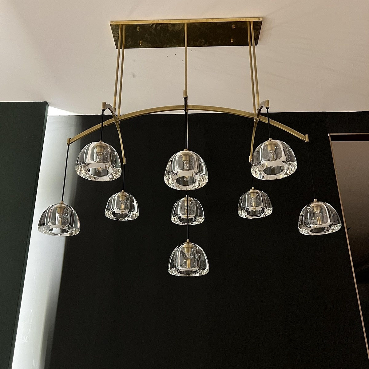 54 Inch Dome Crystal Linear Chandelier - Hemisphere