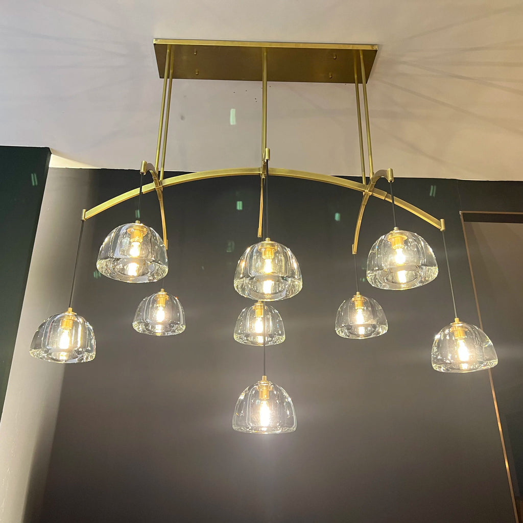 54 Inch Dome Crystal Linear Chandelier - Hemisphere