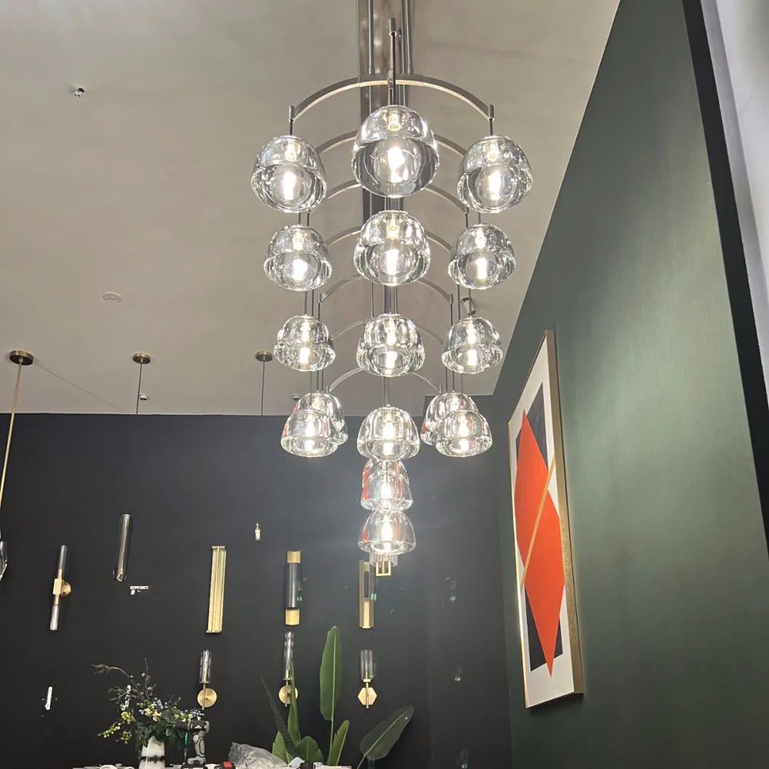 84 Inch Dome Crystal Linear Chandelier - Hemisphere