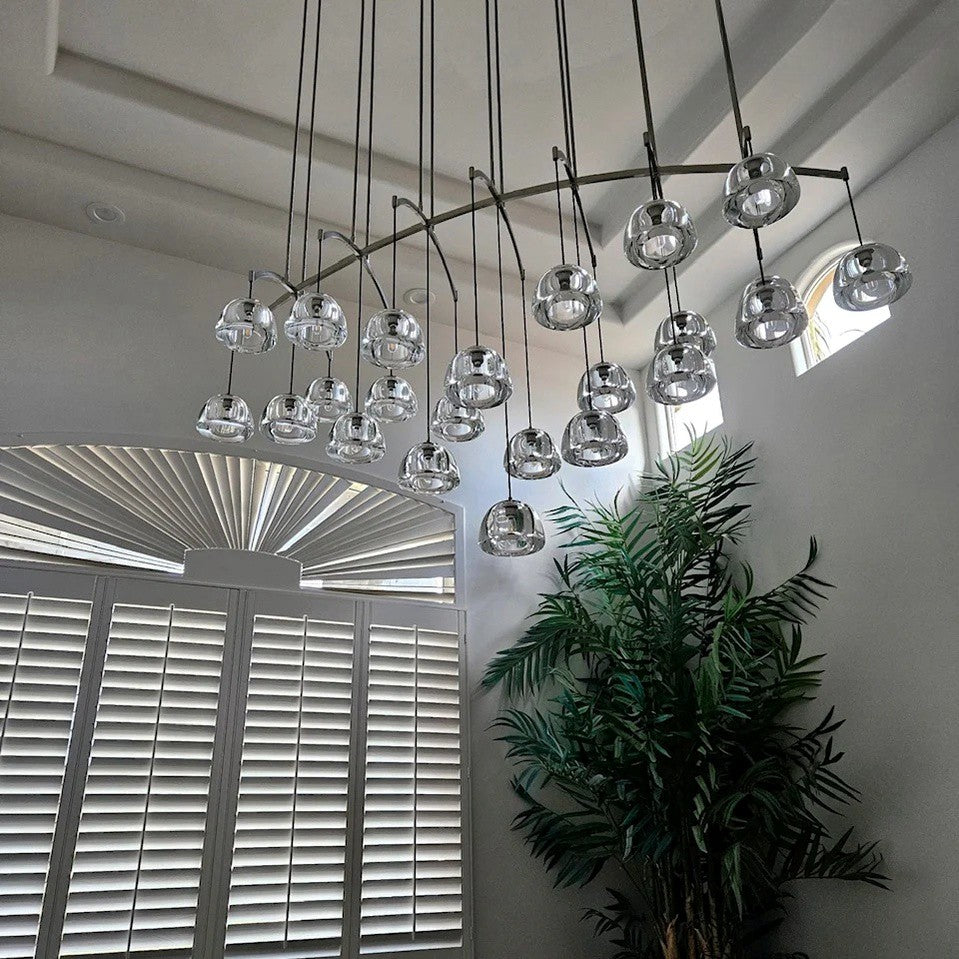 84 Inch Dome Crystal Linear Chandelier - Hemisphere