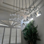 84 Inch Dome Crystal Linear Chandelier - Hemisphere