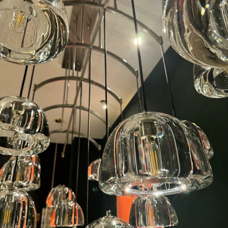 84 Inch Dome Crystal Linear Chandelier - Hemisphere