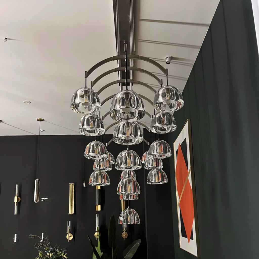 84 Inch Dome Crystal Linear Chandelier - Hemisphere