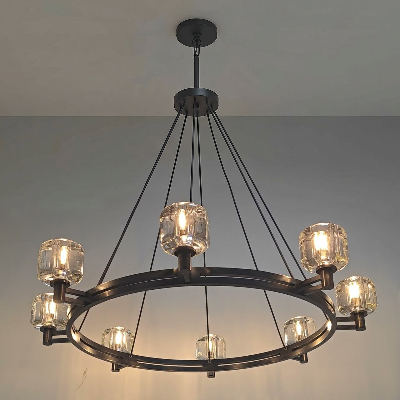 48 Inch Crystal Wagon Wheel Chandelier - Demaret