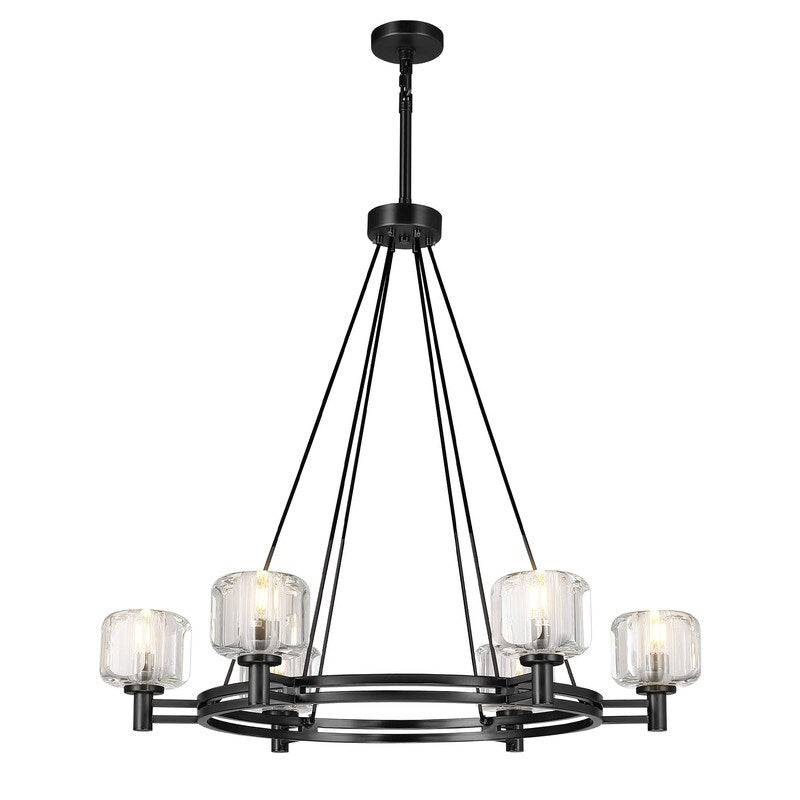 36 Inch Crystal Round Candle Chandelier - Demaret