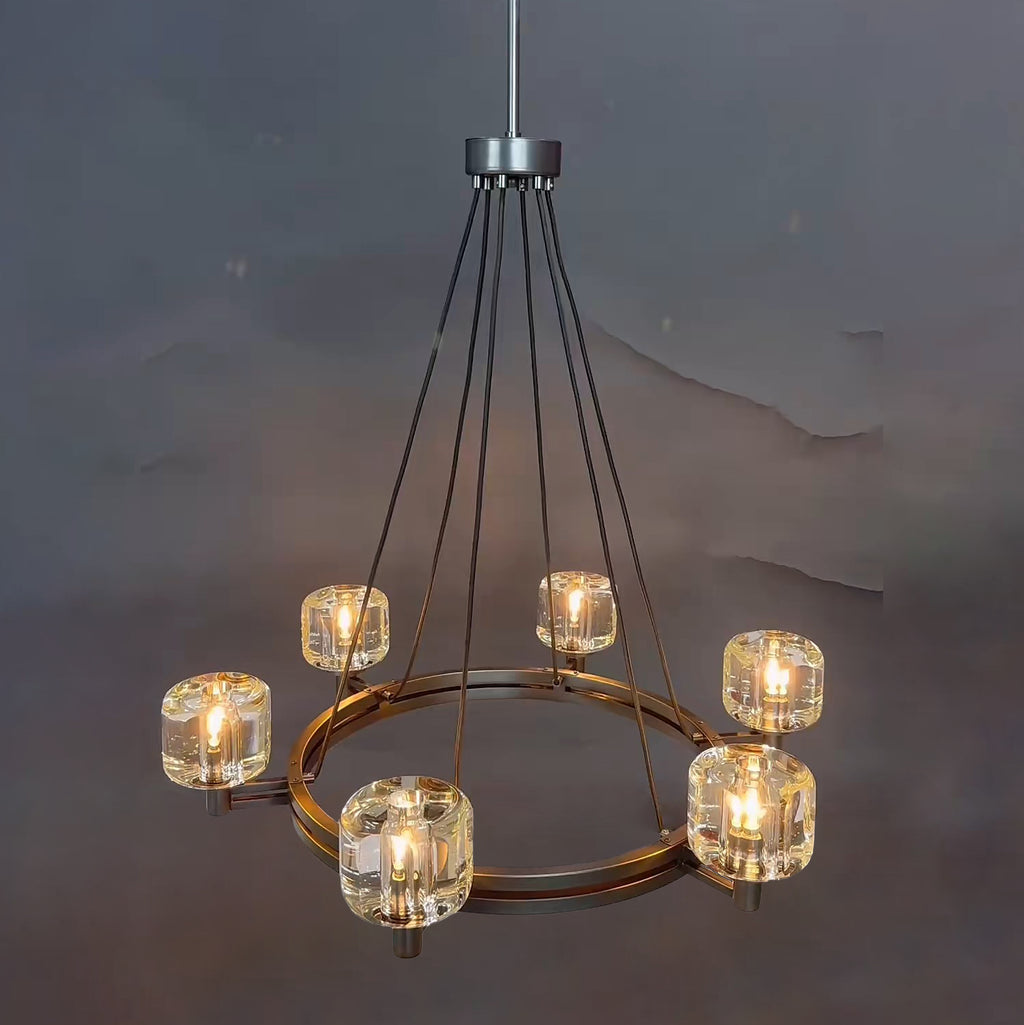 36 Inch Crystal Wagon Wheel Chandelier - Demaret